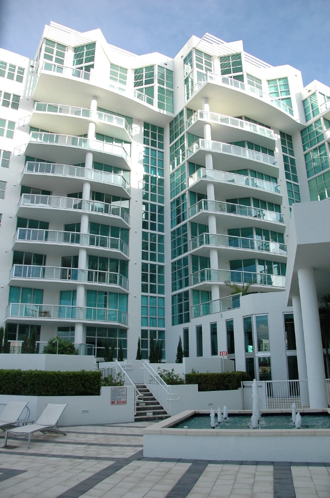 Modern luxury condominium with oceanfront pool